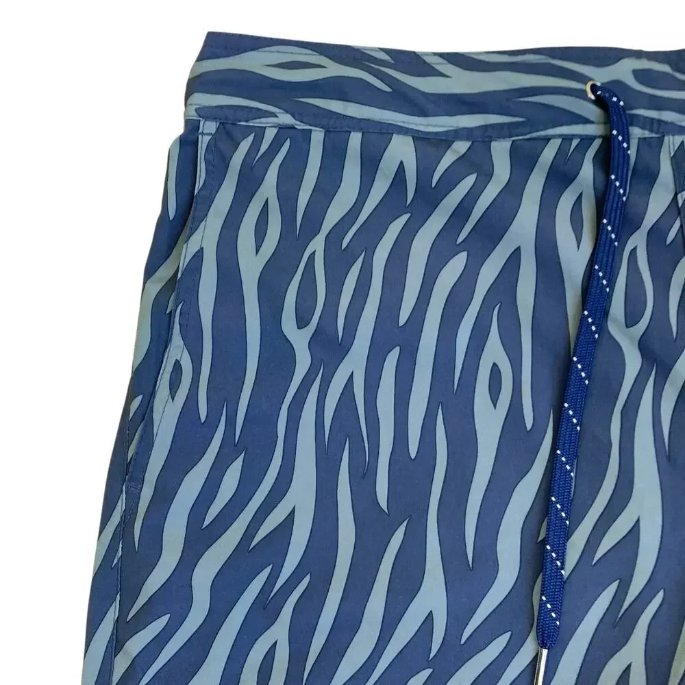 Fair Harbor Mens Sz XL Swim Trunks Built-in Shorts The Ozone Dark Denim Tiger